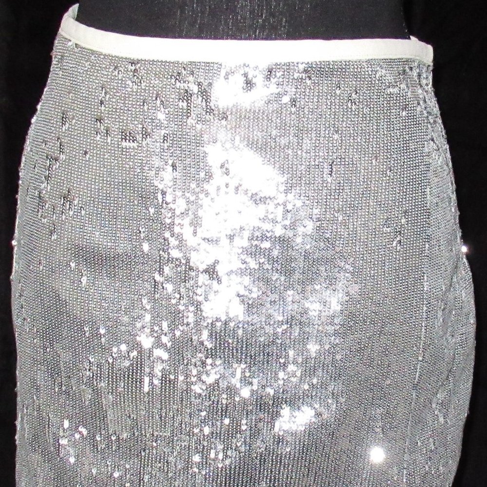 Velvet -Trim Sequin Mini Skirt